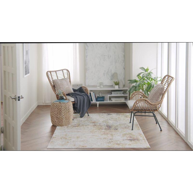 Abstract Dappled Gray 6' x 9' Synthetic Easy-Care Rug