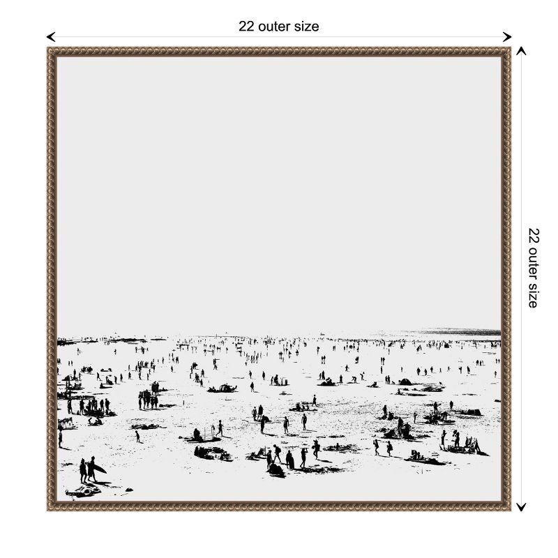 Amanti Art Beach BnW II by Dan Hobday Canvas Wall Art Print Framed 22 x 22-in.