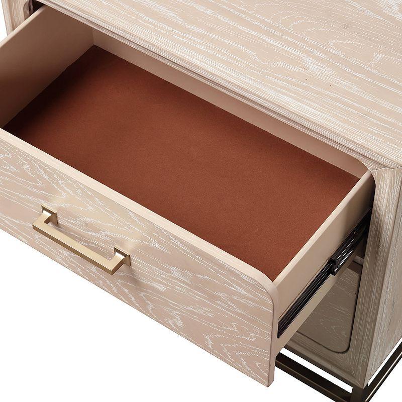 HOMES: Inside + Out Neovesi Nightstand Boho with 2 Drawer Oak