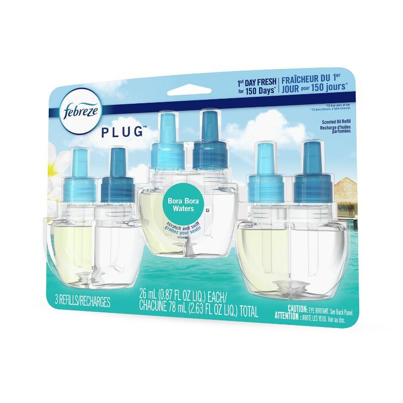 Febreze Odor-Fighting Fade Defy Plug Air Freshener Refill - Bora Bora - 0.87 fl oz/3pk