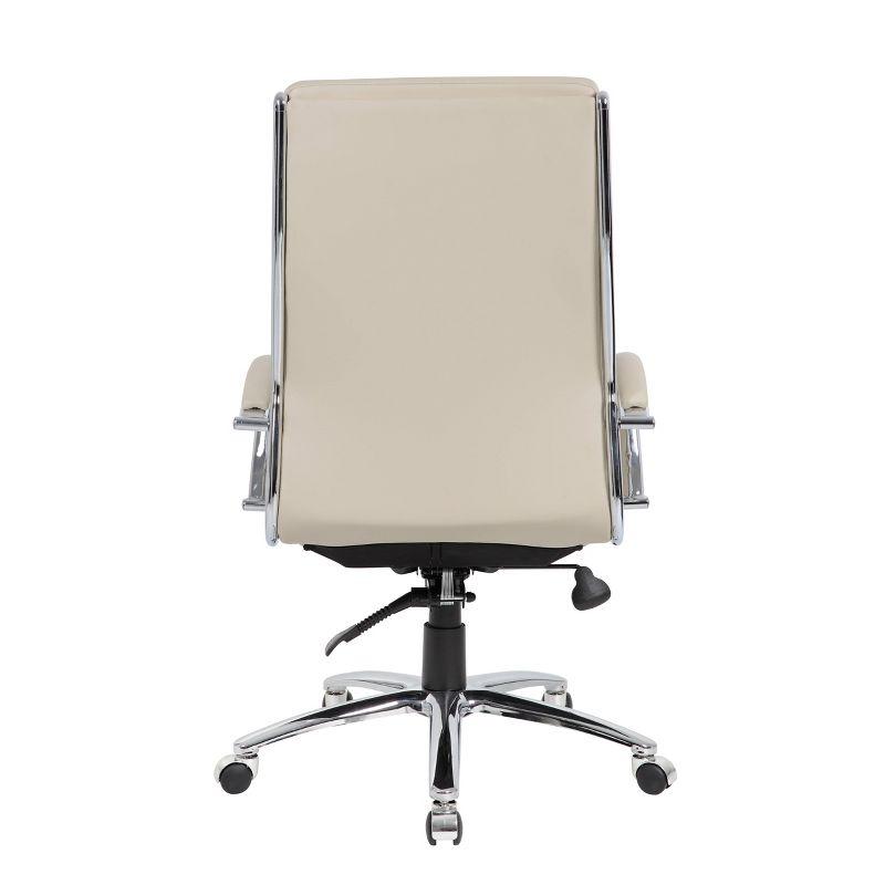 Contemporary Striped Executive Office Chair Beige with Lumbar Support & Casters - Boss Office Products
