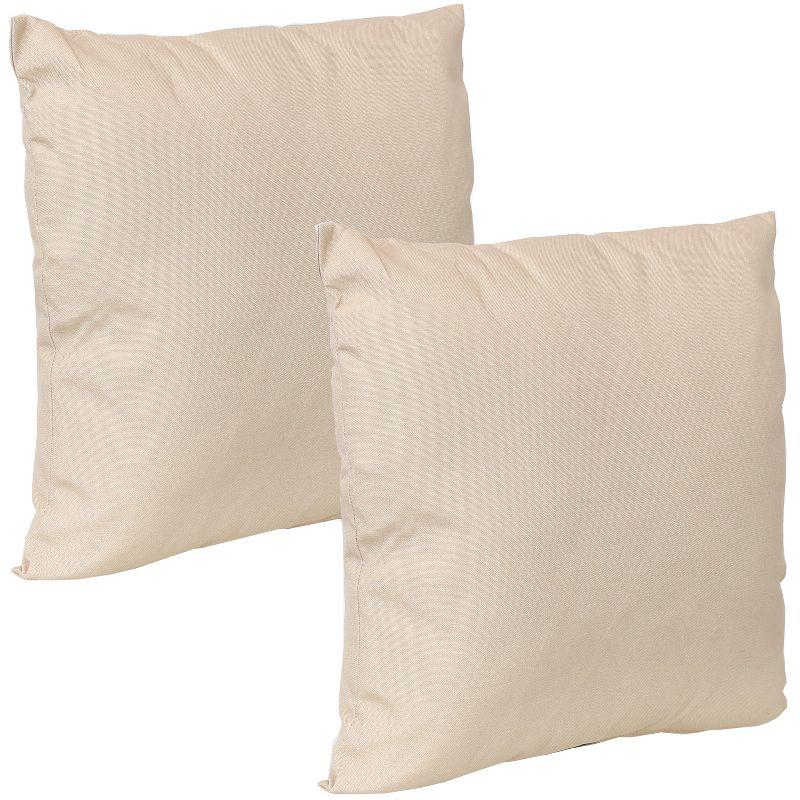 Weather-Resistant Beige Polyester 17" Decorative Pillow Cover