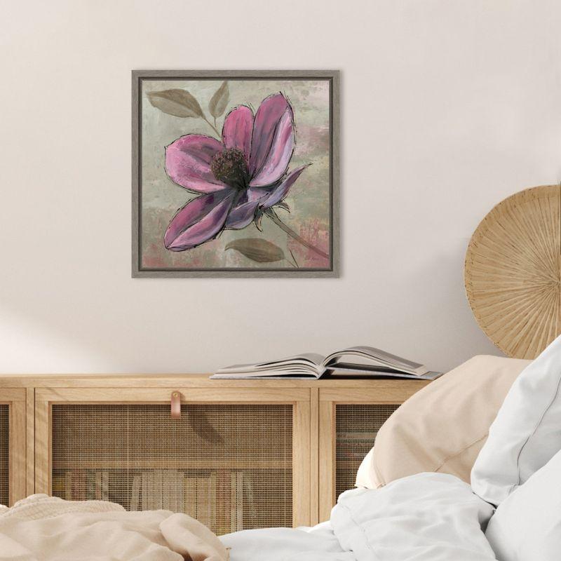 Amanti Art Plum Floral III by Emily Adams Canvas Wall Art Print Framed 16-in. x 16-in.