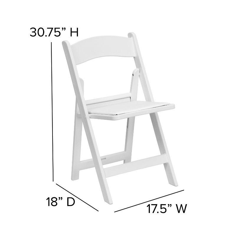 Emma and Oliver 2 Pack Wedding Party Event Resin Folding Chair with Vinyl Padded Seat