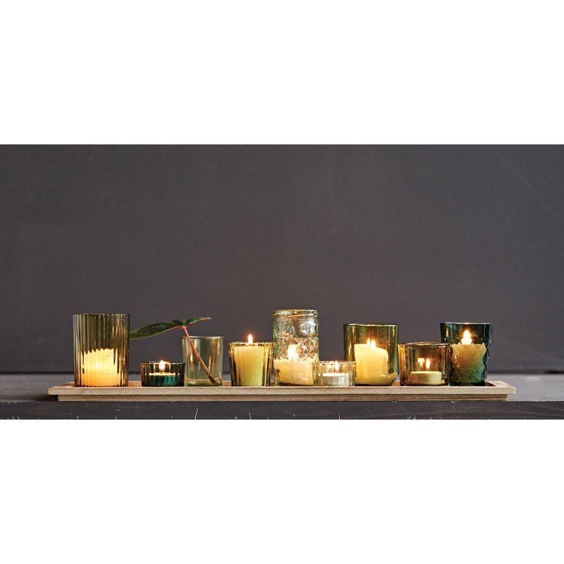 Storied Home Glass & Wood Candle Gift Set Green 22 in - Bohemian Charm, Mixed Holder Set