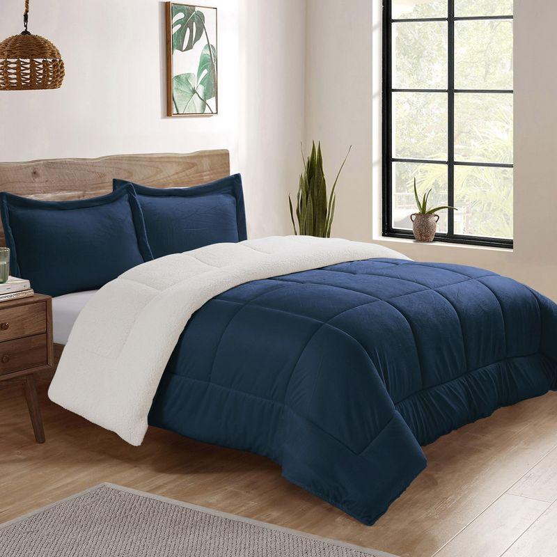 Ultra Plush Reversible Micro-Mink and Sherpa 3-Piece Comforter Set