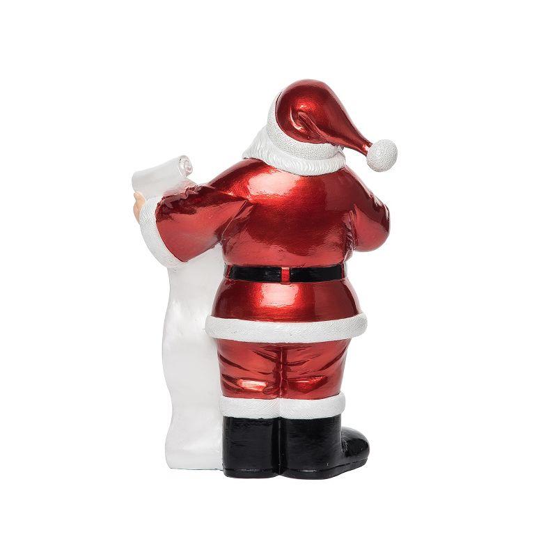 Transpac Resin 12.8 in. Multicolor Christmas Shiny Classic Santa Decor