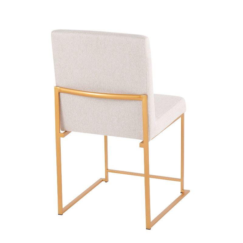 Set of 2 Highback Fuji Dining Chairs: Upholstered, Padded, Metal Frame - LumiSource