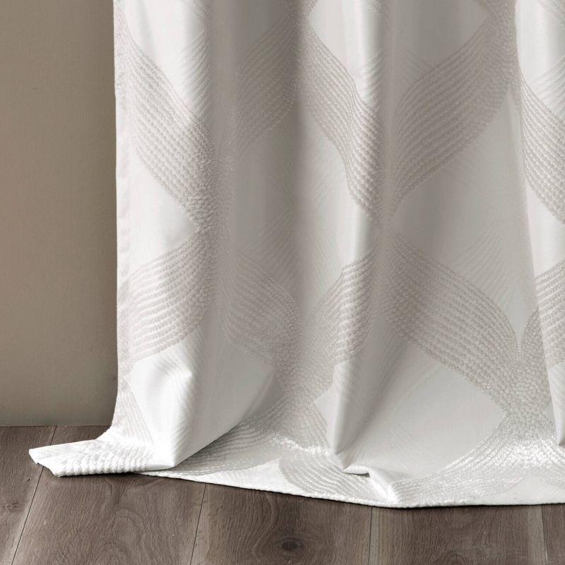Madison Park Bentley Ogee Knitted Jacquard Geometric Total Blackout Single Curtain Panel