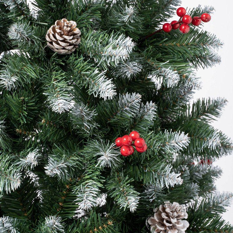 National Tree Company First Traditions Unlit Cullen Hinged Artificial Christmas Tree with Berries & Pinecones