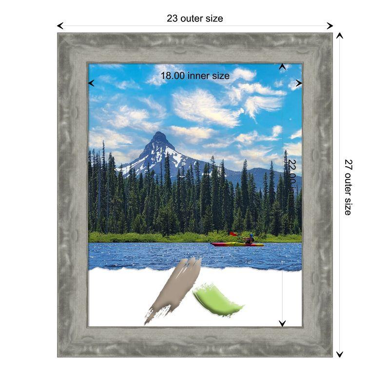 Amanti Art Waveline Silver Narrow Picture Frame Opening Size 18x22 in.