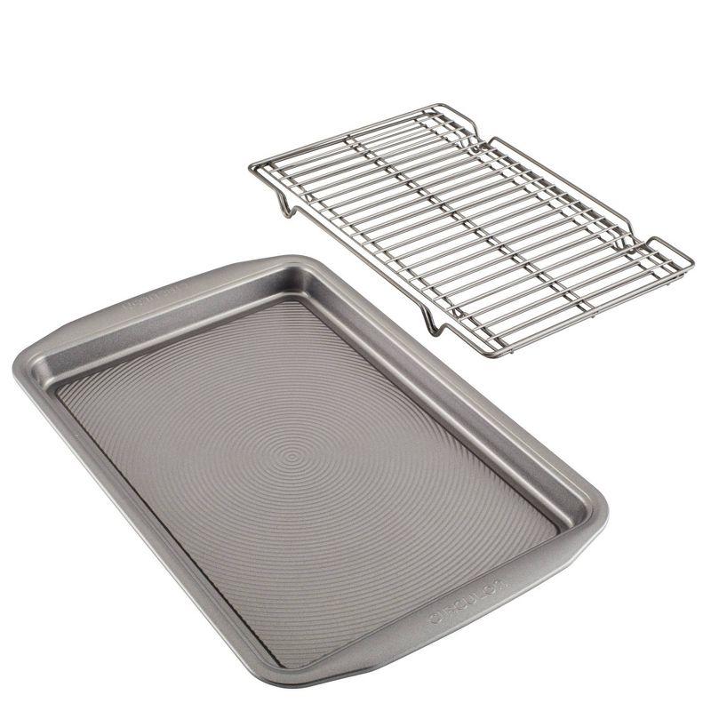 Circulon 10"x15" Cookie Pan with Expandable Rack: Nonstick Aluminum Baking Dish with Steel Handle, Dishwasher-Safe