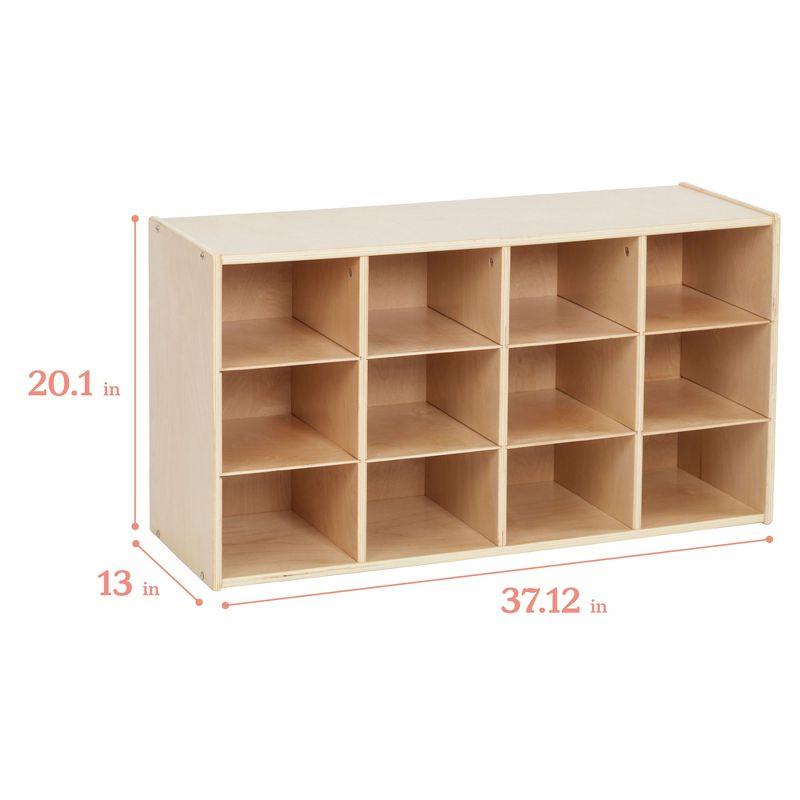 ECR4Kids Streamline 12 Cubby Tray Storage Cabinet, 3x4