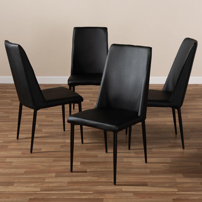 Set of 4 Chandelle Modern and Contemporary Faux Leather Upholstered Dining Chairs - Baxton Studio