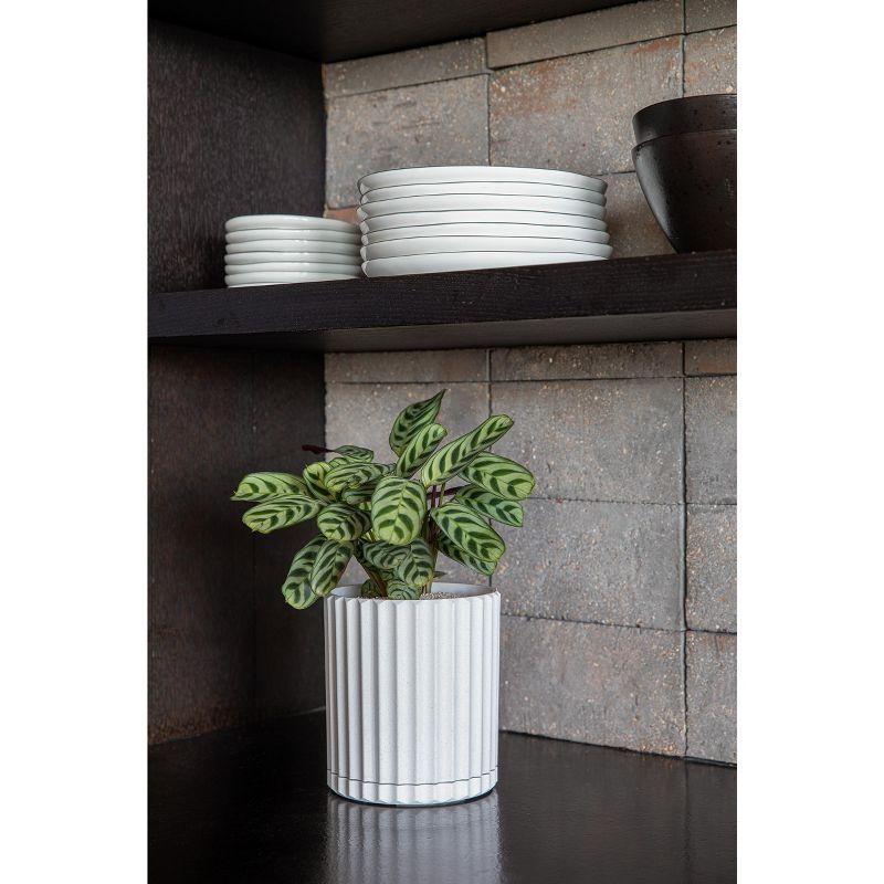 Veradek Mason Series Demi 6" Plastic-Stone Planter - White