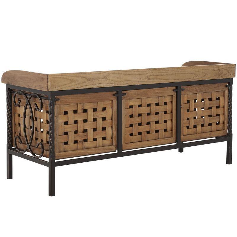Isaac Wooden Storage Bench - AMH6530 - Oak - Safavieh Couture