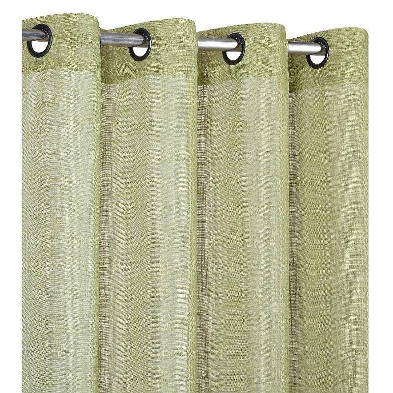 Sage Green Sheer Linen Grommet Top Window Panels, 84" x 52"