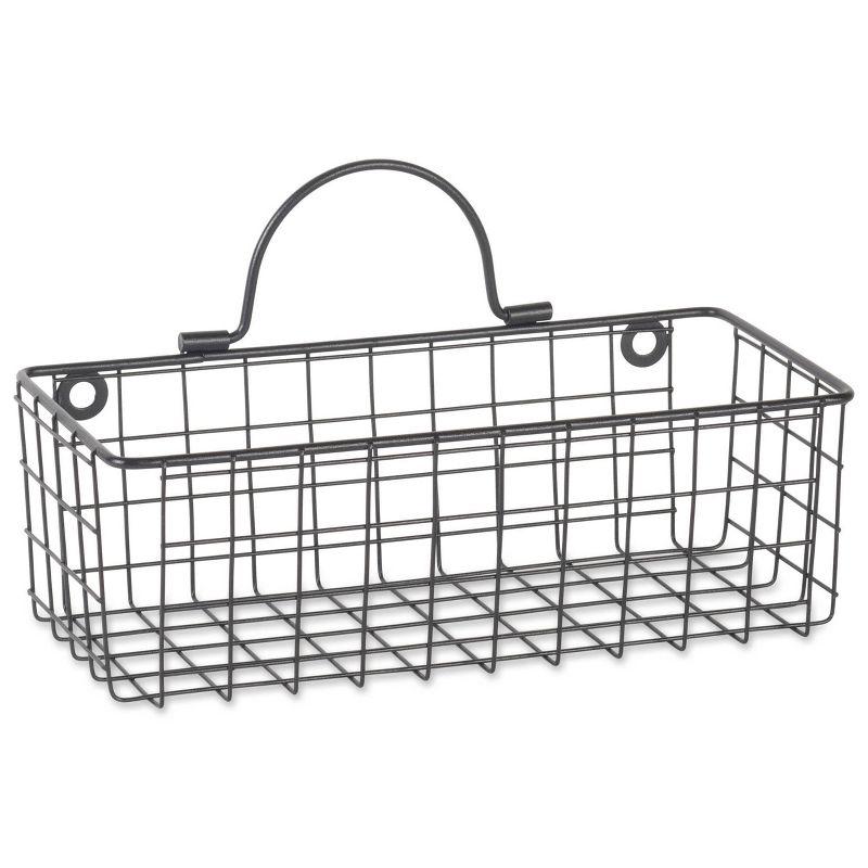 Small Black Wire Wall Basket Set/2