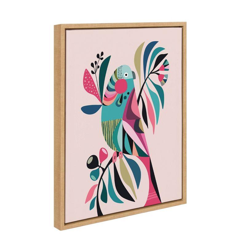 18" x 24" Sylvie Parakeet Framed Canvas Wall Art by Rachel Lee - Kate And Laurel