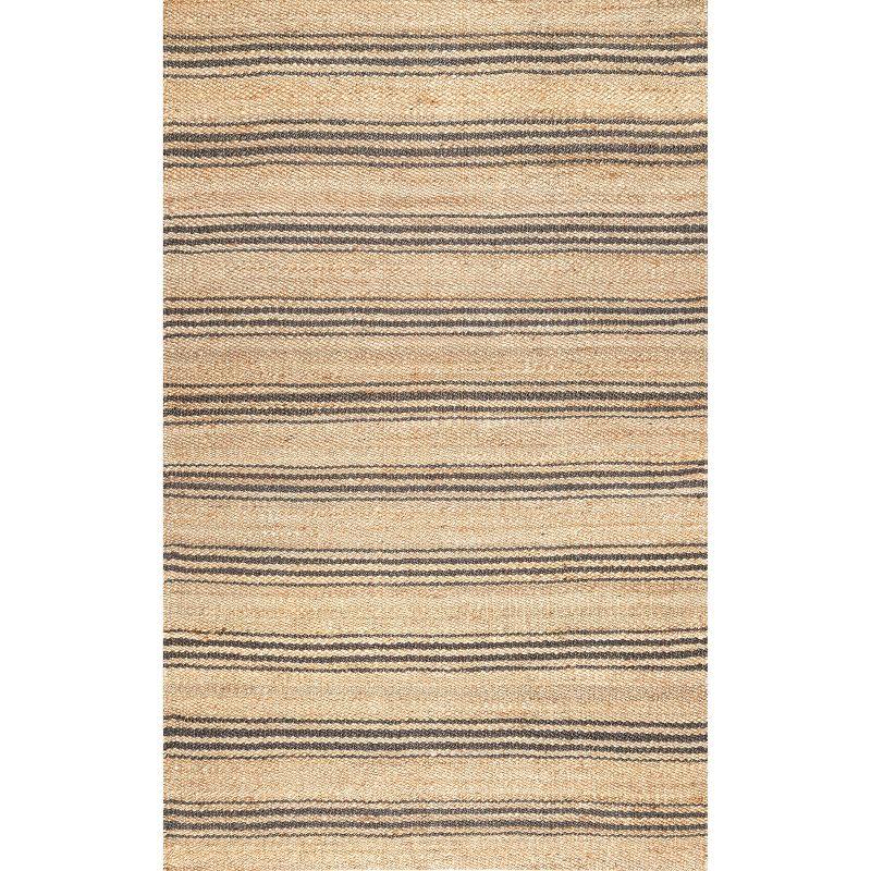 Nuloom Sycamore Striped Jute Area Rug, Square 8' x 8', Natural