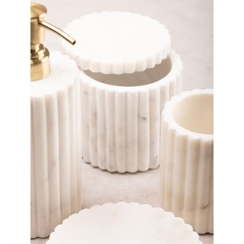 Roksana White Marble Bath Accessories, Set of 4