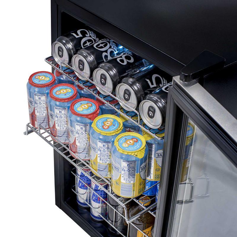 Newair 90 Can Freestanding Beverage Fridge in Stainless Steel, Compact with Adjustable Shelves