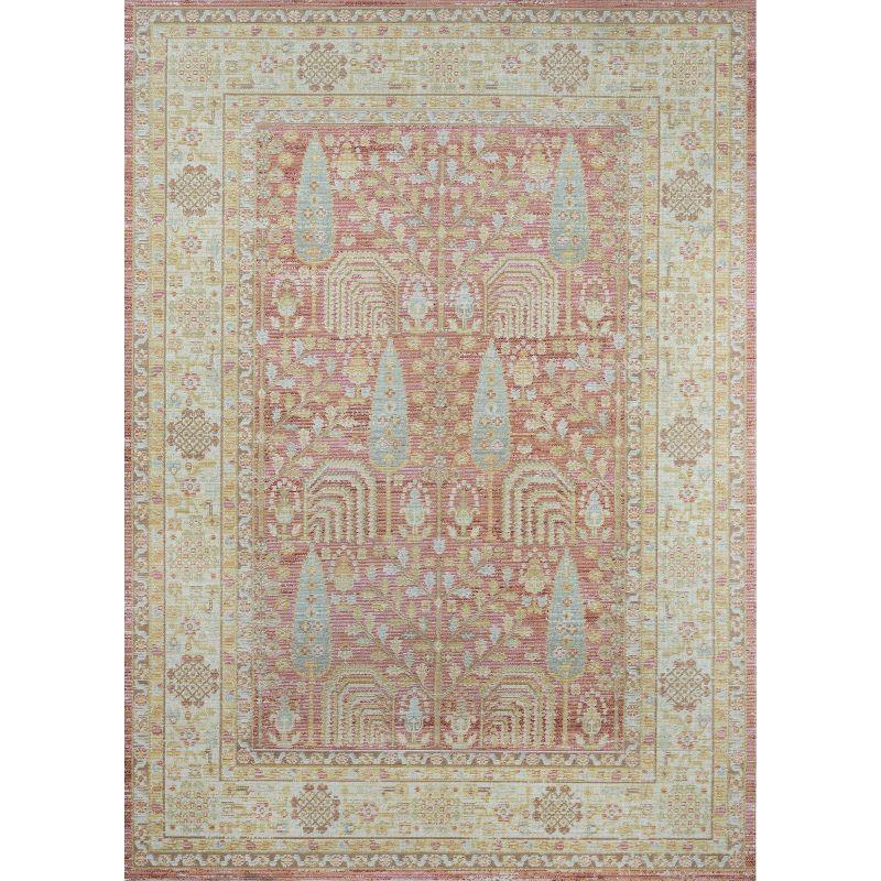 2'x3' Isabella Matilda Accent Rug Pink - Momeni: Bohemian Chevron Pattern, Medium Pile, Indoor Area Rug