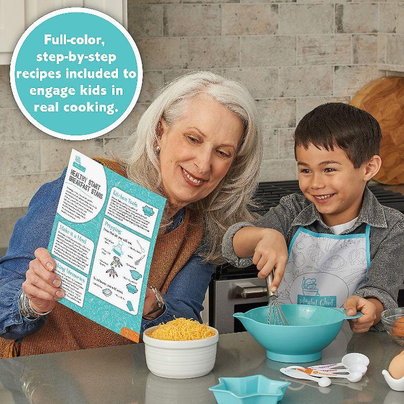 MindWare Playful Chef: Deluxe Kid-Sized Utensils Cooking Set with Apron for Kids – Ages 4 & up – 23 piece set