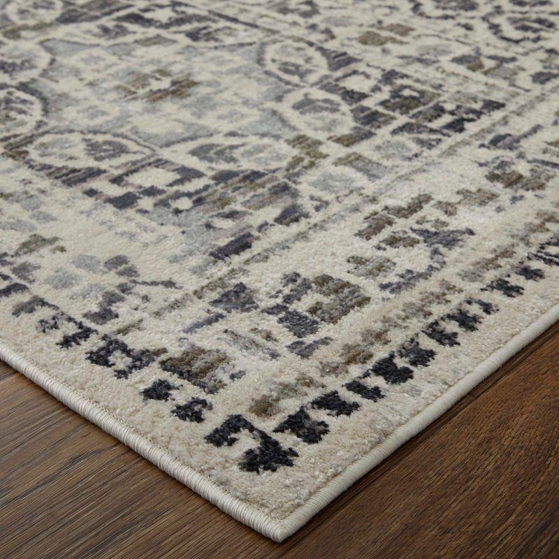 Kano Transitional Distressed Ivory/Taupe/Gray Area Rug