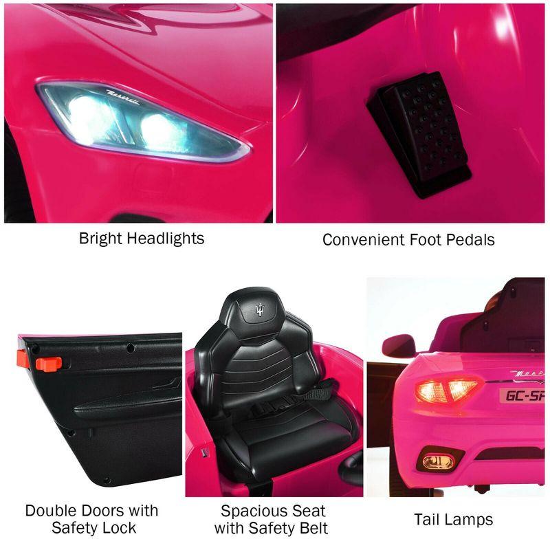 Costway 12V Kids Ride On Car Maserati GranCabrio Licensed w/ Remote Control& Lights Pink