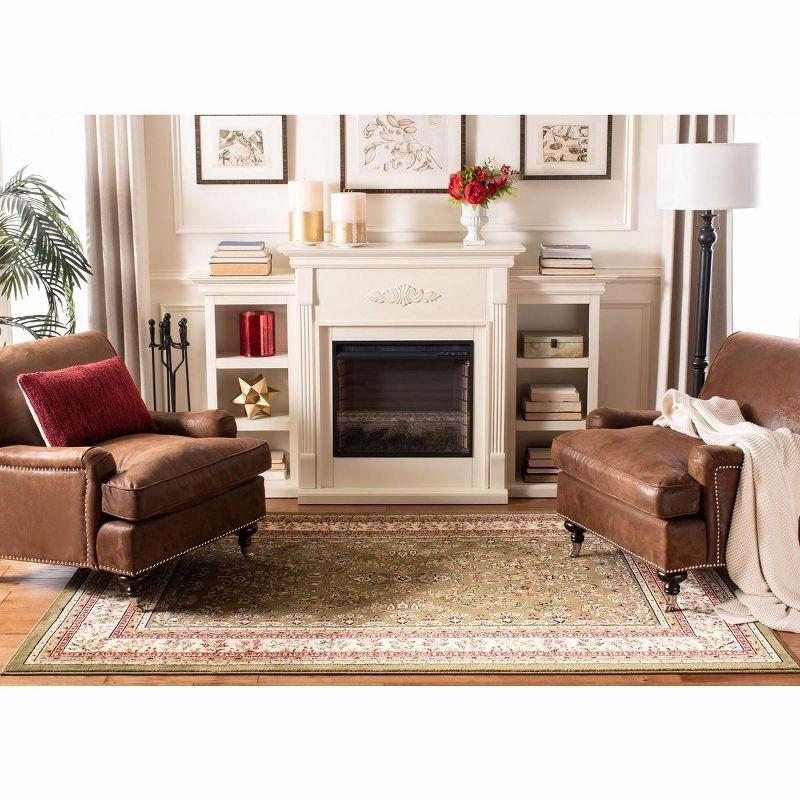 Lyndhurst Sarouk LNH331 Power Loomed Area Rug - Sage/Ivory - 5'3"x7'6" - Safavieh