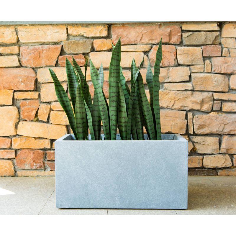 Rosemead Home & Garden, Inc. 12" x 23" Rectangular  Kante Lightweight Modern Outdoor Planter Slate Gray