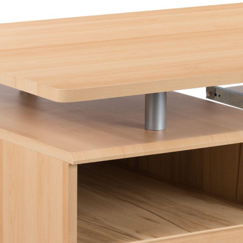 Emma and Oliver Maple Desk with Three Drawer Single Pedestal and Pull-Out Keyboard Tray