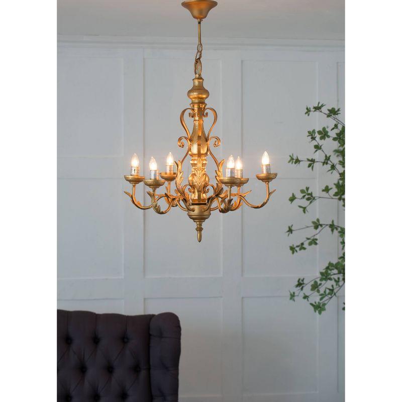 Classic Vintage Chandelier Gold/White - A&B Home: 6-Light, Metal, No Assembly, UL Listed