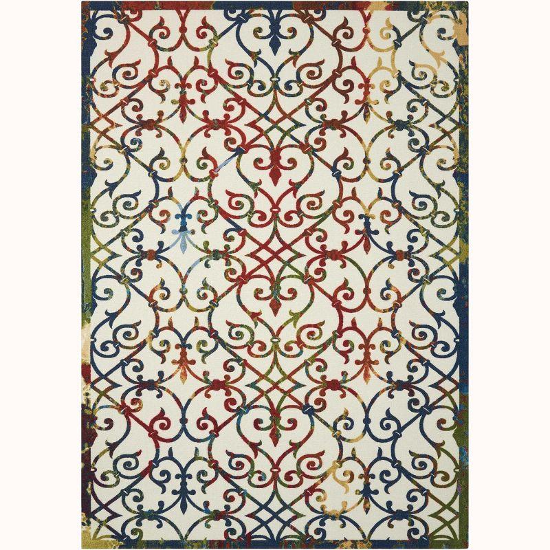 Lush Garden Floral Multicolor Synthetic 7'9" x 10'10" Area Rug