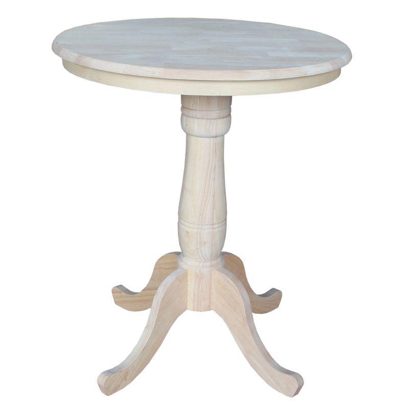 33" Round Extendable Wood Counter Height Table