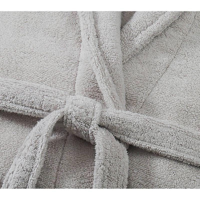 Cotton Terry Cloth Mid-Calf Bathrobe with Pockets