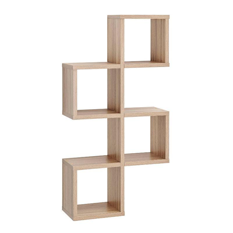 Danya B. 30" x 15.25" Cubby Chessboard Wall Shelf Chestnut - MDF, Contemporary Design, Interlocking