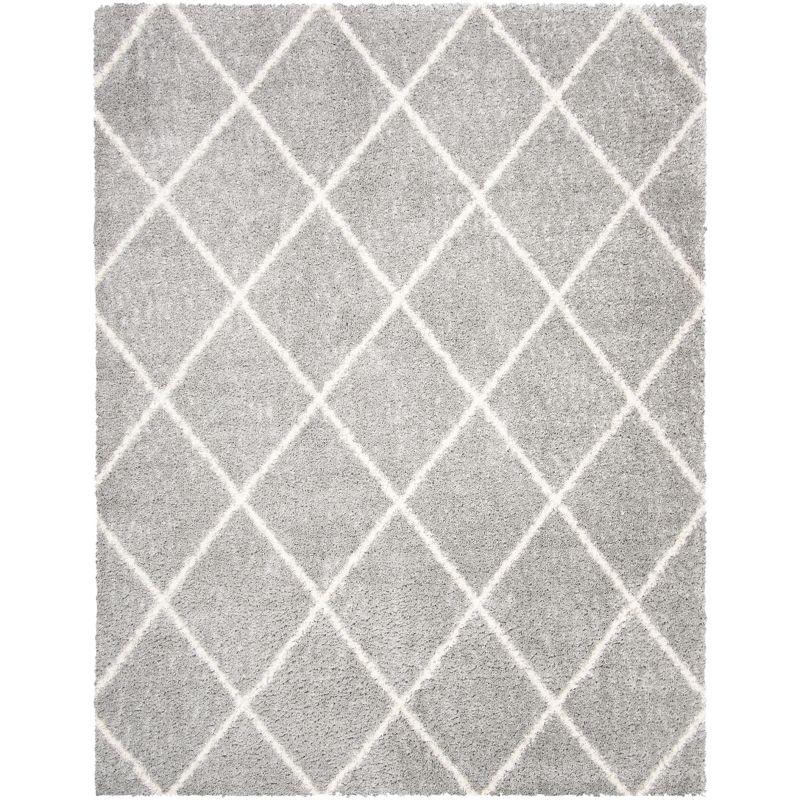 Parma Shag PMA515 Power Loomed Indoor Area Rug - 8'x10' - Grey/Cream - Safavieh