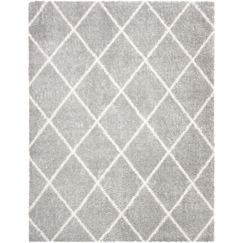 Gray Geometric Shag 8' x 10' Stain-Resistant Area Rug