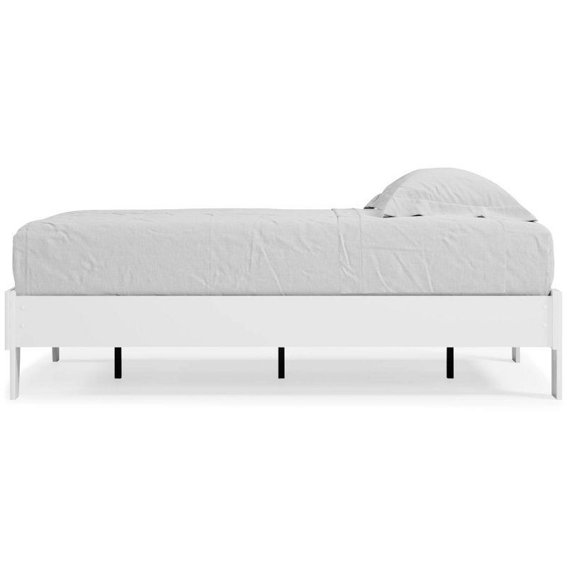 Twin Piperton Platform Bed White - Signature Design by Ashley: Modern Style, No Box Spring Needed