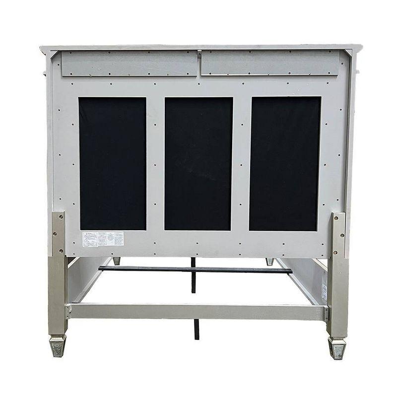 90" Queen Bed Varian Bed Gray Velvet and Mirrored - Acme Furniture