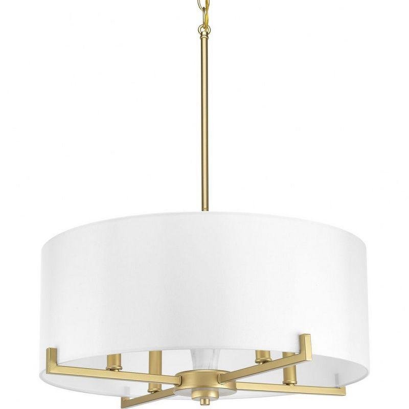 Palacio Vintage Gold 24-Inch Luxe Drum Pendant with White Silk Shade