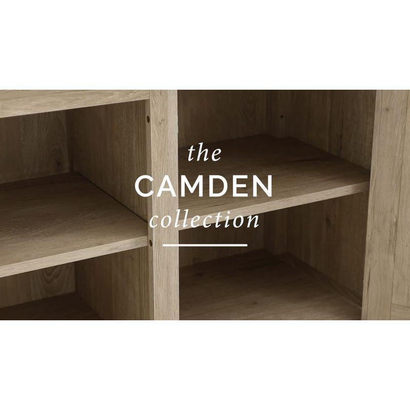 Crosley Camden Corner TV Stand for TVs up to 50" with Fireplace Black : Mid-Century Modern, Adjustable Shelves, Cable Management