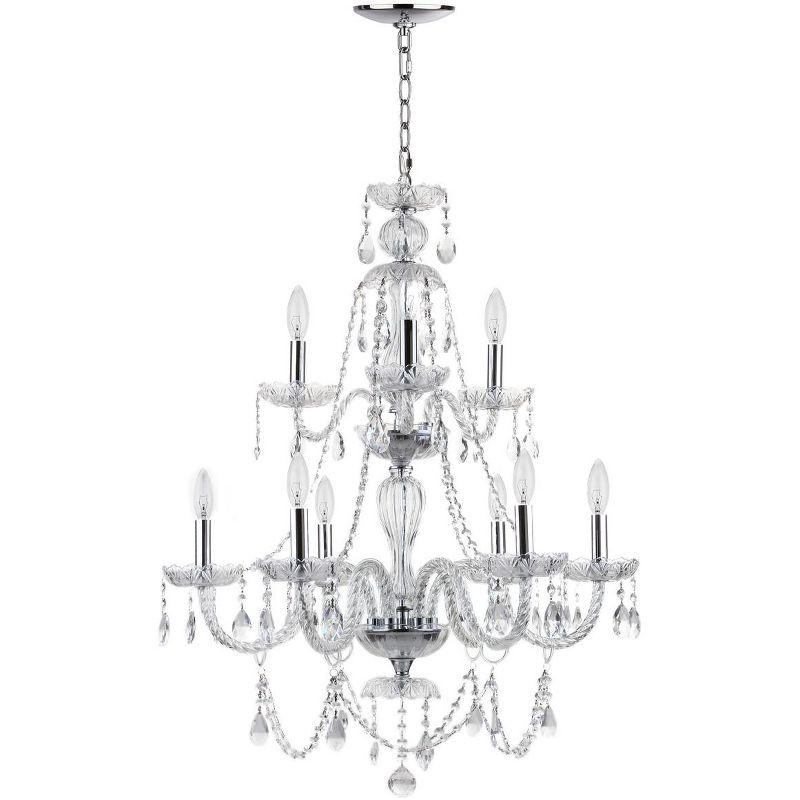 Chrome and Crystal 9-Light Candle Chandelier