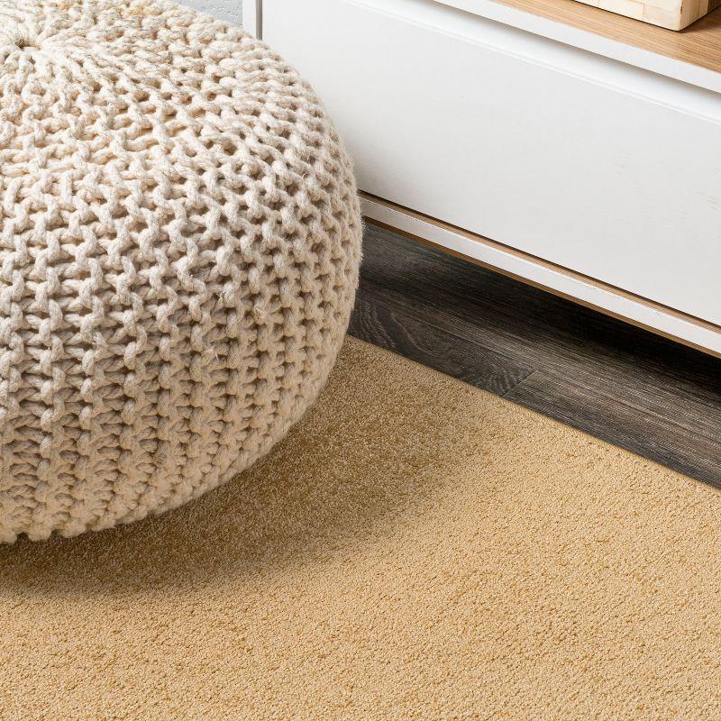 4'x6' Haze Solid Low-Pile Area Rug, Mustard - JONATHAN Y