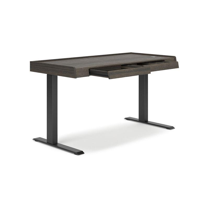 Signature Design by Ashley Contemporary Zendex 55" Adjustable Height Desk, Dark Brown