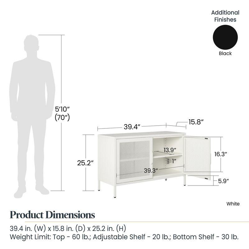 RealRooms Shadwick 2 Door Accent Cabinet-Mesh Metal Locker