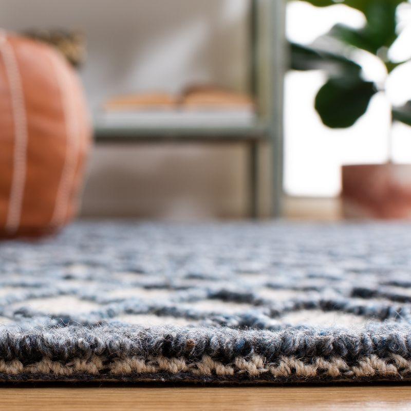 Trace Blue and Beige Hand-Tufted Wool Square Rug