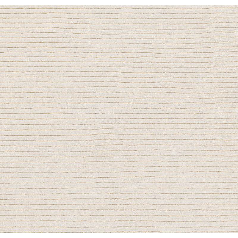 Momeni 2'x4' Asher Solid Handloomed Area Rug White: Wool, Medium Pile, Handmade, Indoor, Accent Rug